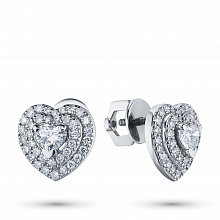 Пусеты из белого золота с бриллиантами (изготовление)