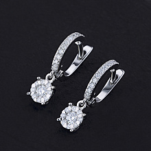 Серьги из белого золота c бриллиантами