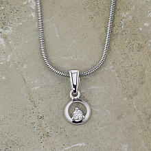 Классическая подвеска из серебра с бриллиантом