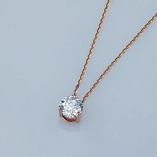 Классическая подвеска из красного золота с бриллиантом