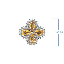 Подвеска из белого золота с цитринами и бриллиантами