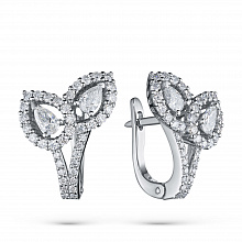 Серьги из белого золота с бриллиантами (изготовление)