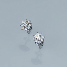 Пусеты из серебра c бриллиантами выращенными