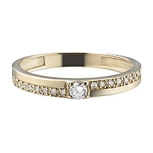 Классическое кольцо из красного золота с бриллиантами