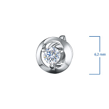 Пусеты из серебра с бриллиантом