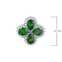 Подвеска из белого золота с бриллиантами и хромдиопсидами (изготовление)