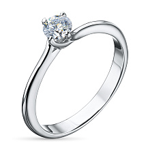 Помолвочное кольцо из серебра с бриллиантом