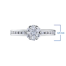 Кольцо из белого золота с бриллиантами