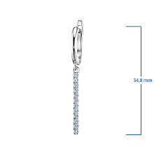 Серьги из серебра c бриллиантами