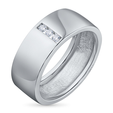 Классическое кольцо из белого золота с бриллиантами