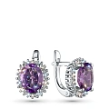 Серьги из белого золота с аметистами