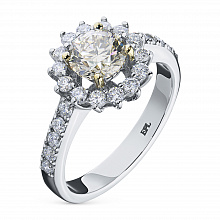 Кольцо из комбинированного золота с бриллиантами (изготовление)