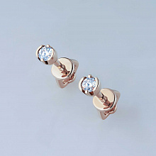 Пусеты из красного золота с бриллиантами (изготовление)