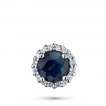 Подвеска из белого золота с бриллиантами и сапфиром (изготовление)