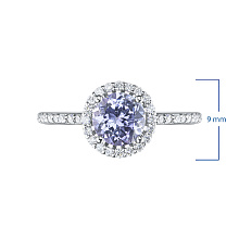 Кольцо из белого золота с бриллиантами и танзанитом (изготовление)