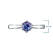 Кольцо из серебра с танзанитом