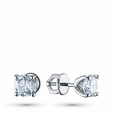 Пусеты из белого золота с бриллиантами (изготовление)