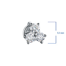 Пусеты из серебра c бриллиантами