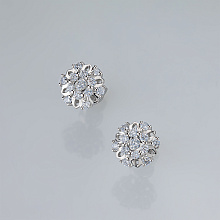 Пусеты из серебра c бриллиантами выращенными