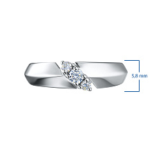 Кольцо из серебра c бриллиантами