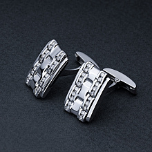 Запонки из белого золота с бриллиантом (изготовление)