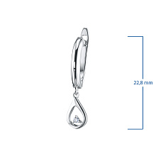 Серьги из серебра с бриллиантом