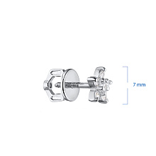 Пусеты из белого золота (изготовление) с бриллиантом