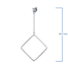 Пусеты из серебра с бриллиантом