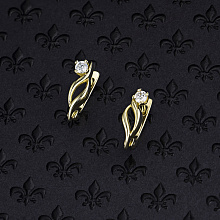 Серьги из желтого золота с бриллиантами