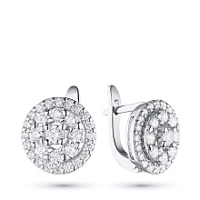 Серьги из белого золота c бриллиантами