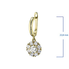 Серьги из желтого золота с бриллиантами (изготовление)