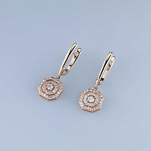 Серьги из красного золота с бриллиантами (изготовление)