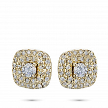 Пусеты из желтого золота с бриллиантами (изготовление)