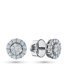 Пусеты из серебра c бриллиантами