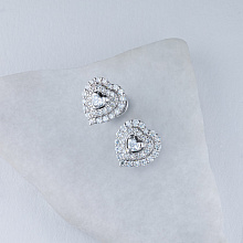 Пусеты из белого золота с бриллиантами (изготовление)