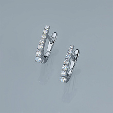 Серьги из серебра c бриллиантами