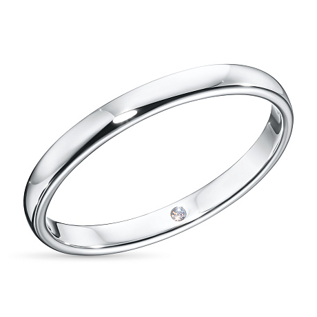 Обручальное кольцо из белого золота