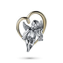 Подвеска из комбинированного золота с бриллиантом