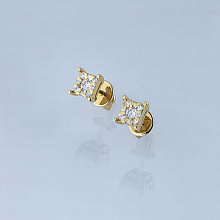 Пусеты из желтого золота с бриллиантами (изготовление)