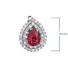 Серьги из белого золота с рубинами и бриллиантами выращенными