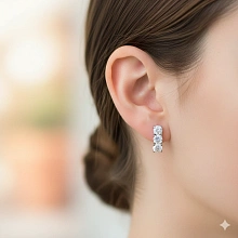 Серьги из белого золота c бриллиантами