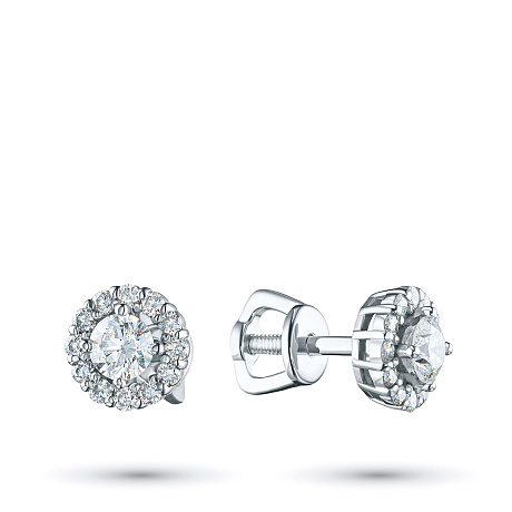 Пусеты из белого золота