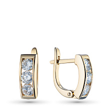 Серьги из желтого золота c бриллиантами