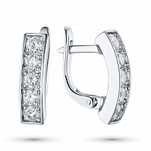 Серьги из белого золота с бриллиантом (изготовление)