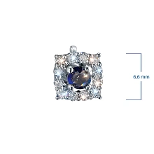 Пусеты из серебра с сапфирами и бриллиантами