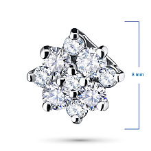 Подвеска из белого золота c бриллиантами выращенными