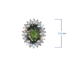 Подвеска из белого золота с хромдиопсидом и бриллиантами