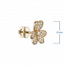 Пусеты из желтого золота с бриллиантами (изготовление)