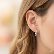 Серьги из серебра c бриллиантами