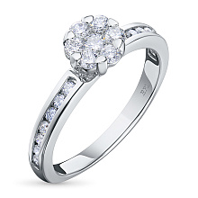 Кольцо из белого золота с бриллиантами